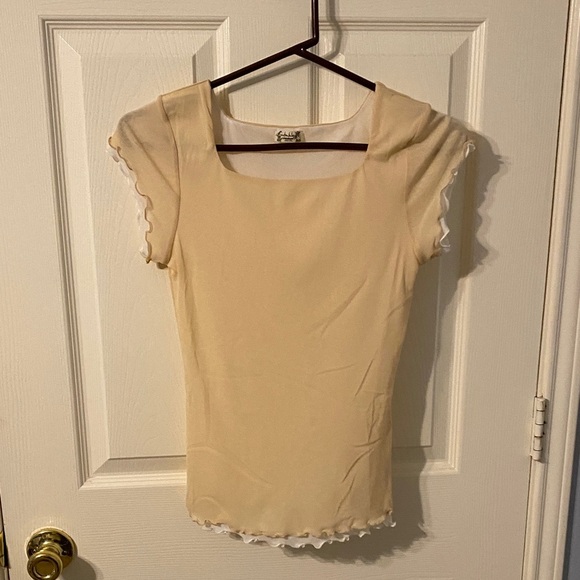Free people intimately Beige Short Sleeve Tee NWOT - Picture 4 of 8